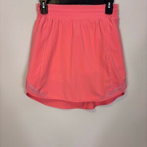 Lululemon Peach Orange Mesh Detail Athletic Golf Skort 4